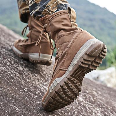 Mode Outdoor Training 2025 Neu Sommer Atmungsaktiv Braun Kampf Männlich Ultraleicht Hoher Schaft Tragen Liebhaber Wüste Herrenstiefel
