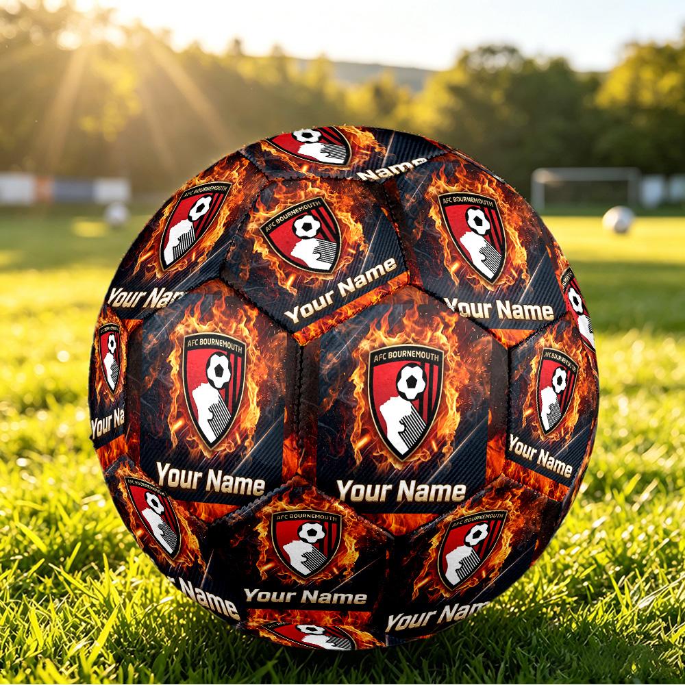 Personalized Size 5 Football Bournemouth Football Pattern Outdoor Game Sports Ball Gift