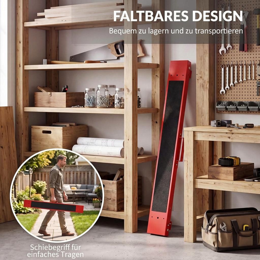 2-Piece set sawhorse, craftsman stand, load capacity up to 250 kg, metal, red