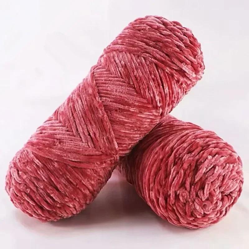 1pc 100g Chenille Yarn Soft Thick Velvet Yarn Handmade DIY Crafts Dolls Crochet Yarn Line for Knitting Scarf Hat Sweater
