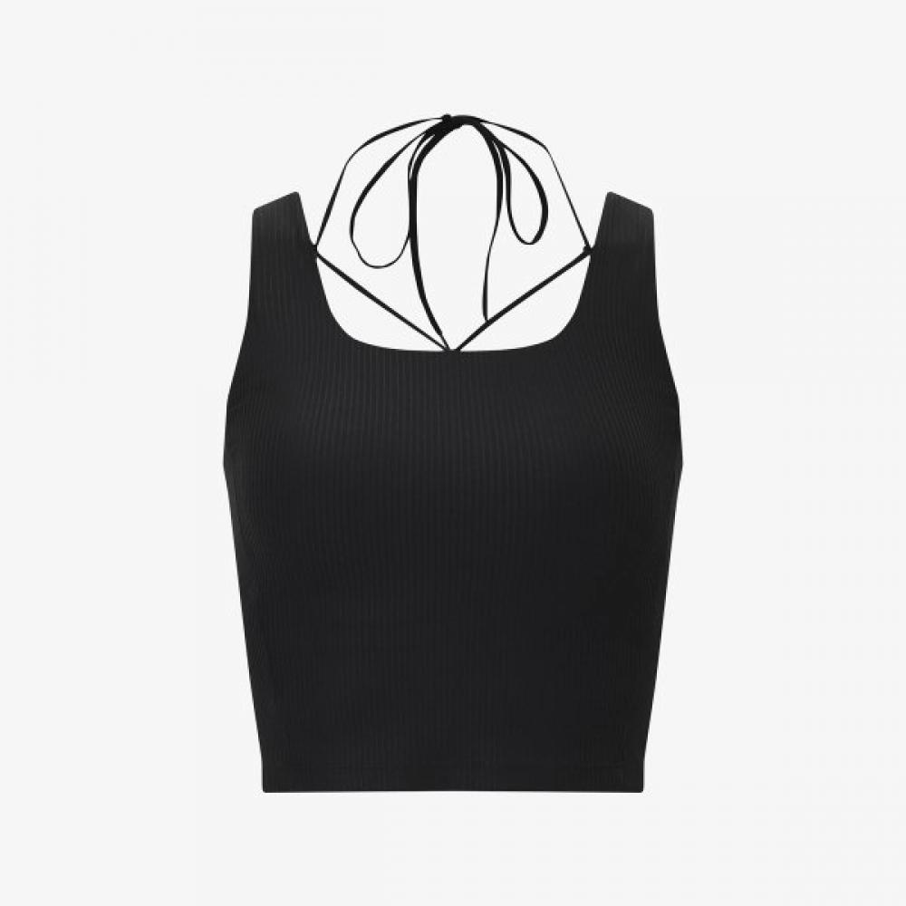 Fila Ribbed Bra Top Detachable Strap BLACK/W90(WM)