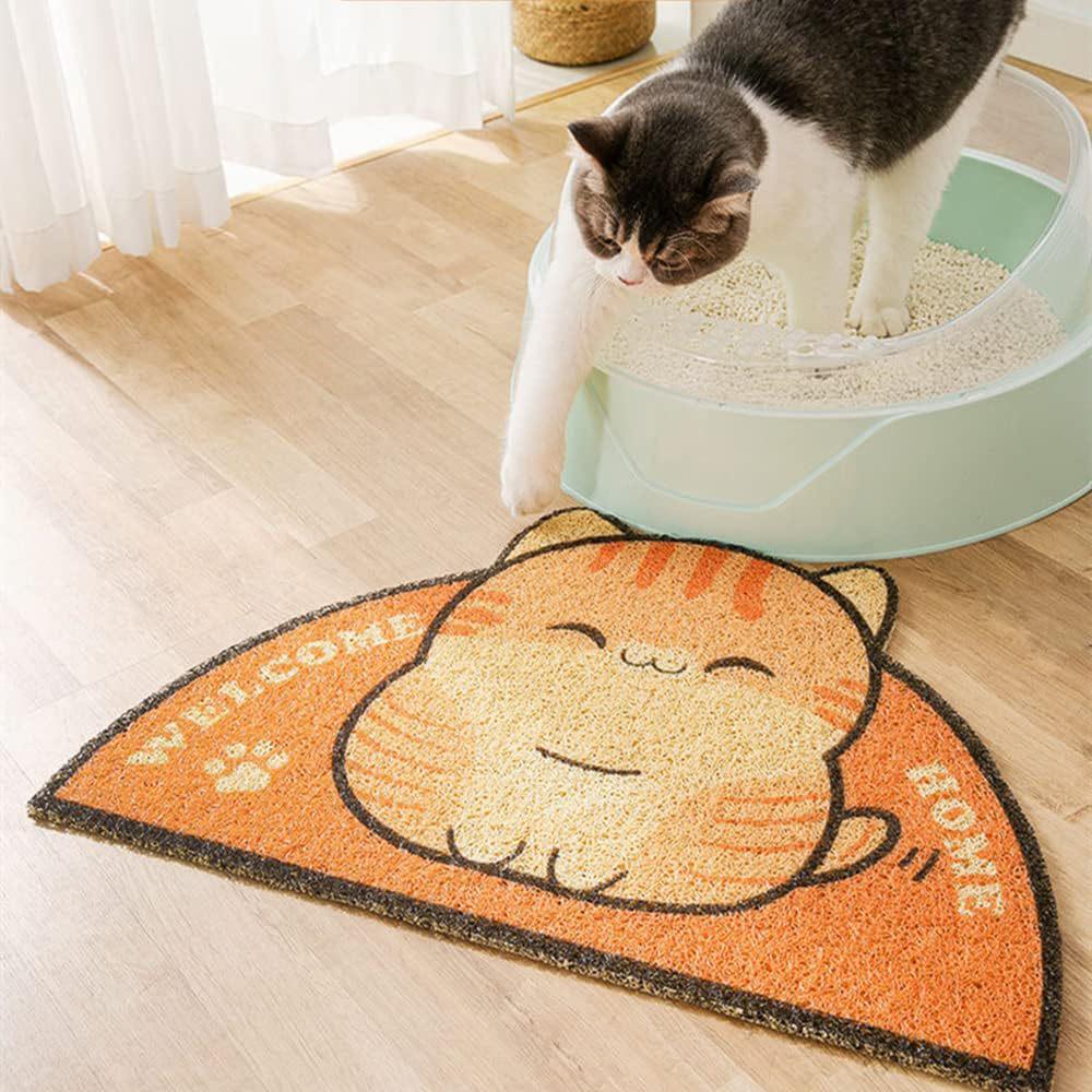 Minimalist Silk Cat Litter and Feeding Mat - Trap, Cute, Easy to Clean
