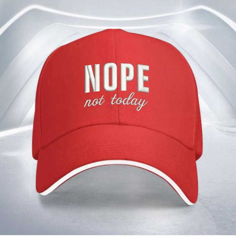 Nope Not Today Funny Slogan Baseball Cap Adjustable Polyester Casual Outdoor Unisex Adult Hat One Size