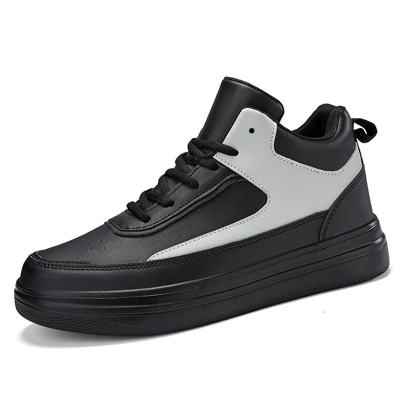 Men's Shoes Autumn and Winter New Medium and High-top Board Shoes, Youth Platform Sports and Leisure Shoes, Men's Height-increasing White Shoes, Tren