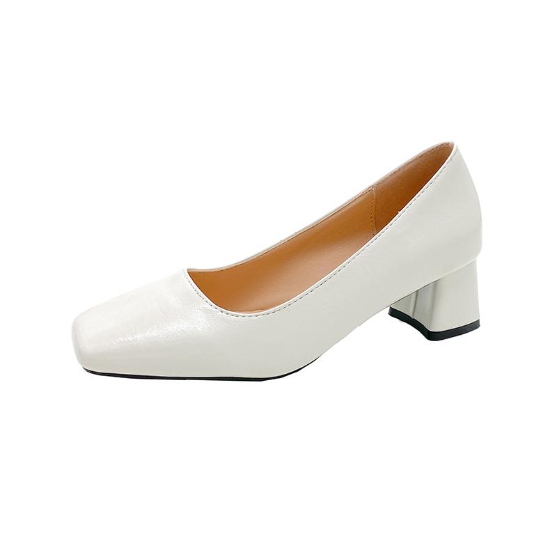 Fashion 2025 Autumn Korean Version Fashion New Square Head Thick Heel High Heels Elegant Light Mouth Black Single Shoes Women Shoes