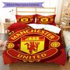 Man Utd Bedding Quilt Set Quilt Cover Pillowcase Home Decoration Birthday Gift (1 * Duvet Cover + 2 * Pillowcase, Without Core)
