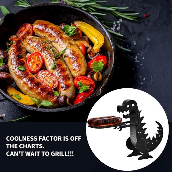 Zabawny Uchwyt na Kiełbaski BBQ Odporny na Rdzę Odporny na Ciepło Przenośny Campingowy Uchwyt na Grilla do Hot Dogów Przenośny Stojak Stojak na Kiełbaski