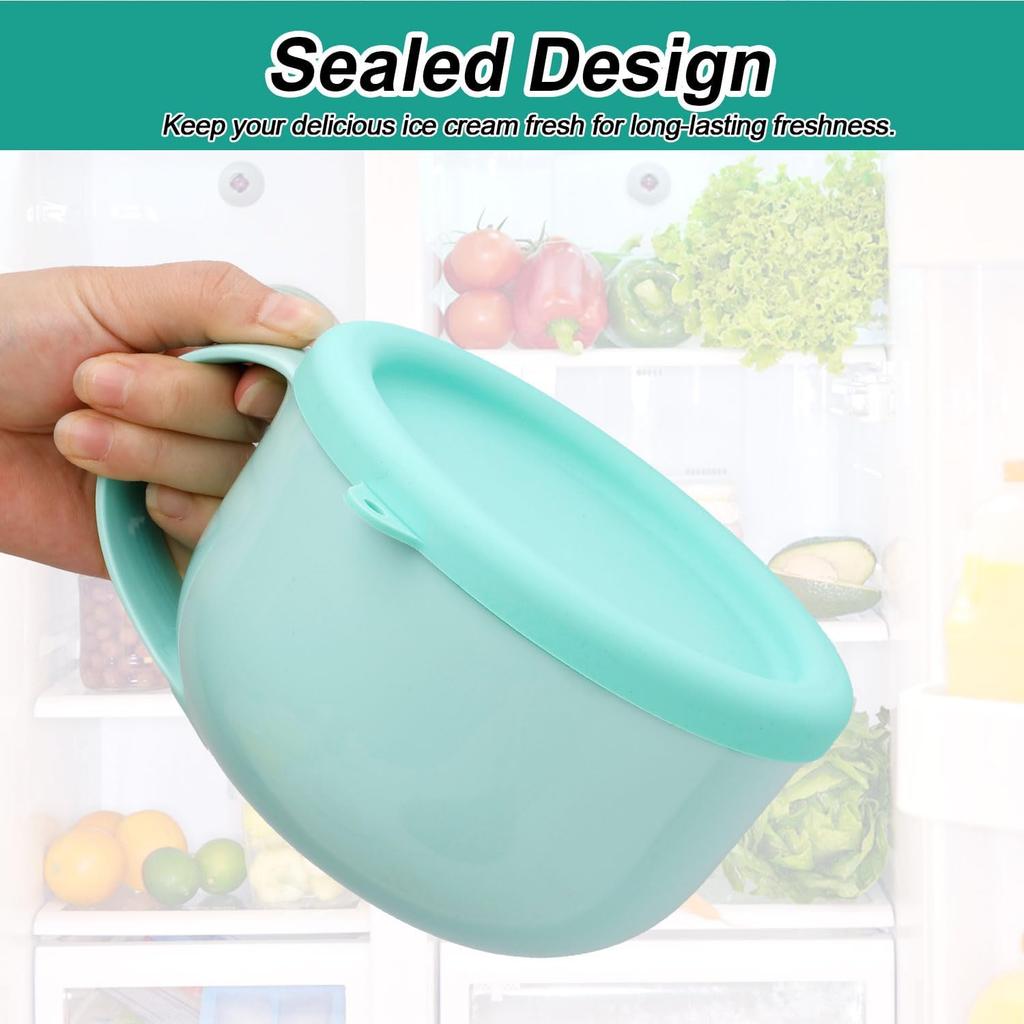 2pcs Silicone Lid for Dash My Mug Ice Cream Maker, 5.9in BPA-Free Replacement Lids Leakproof Storage Covers Dishwasher Safe for Yogurt Food Ice Cream