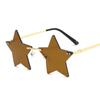 Star Shape Sun Glasses Funny Pentagram Eyewear Christmas Party Decoration Rimless Sunglasses Trendy Accessory