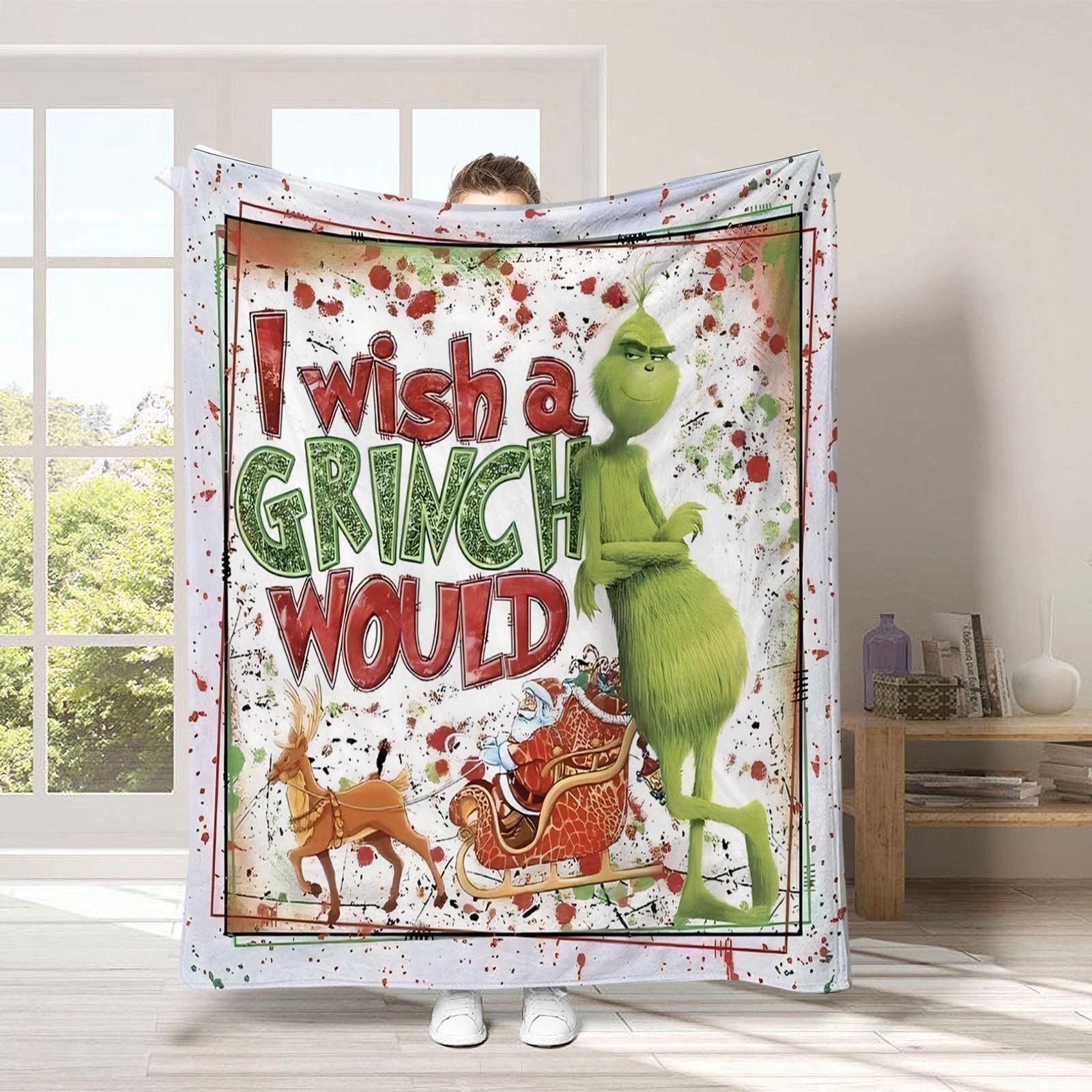 

Рождественский чехол для одеяла, мягкое и удобное плюшевое шерстяное фланелевое одеяло One Size