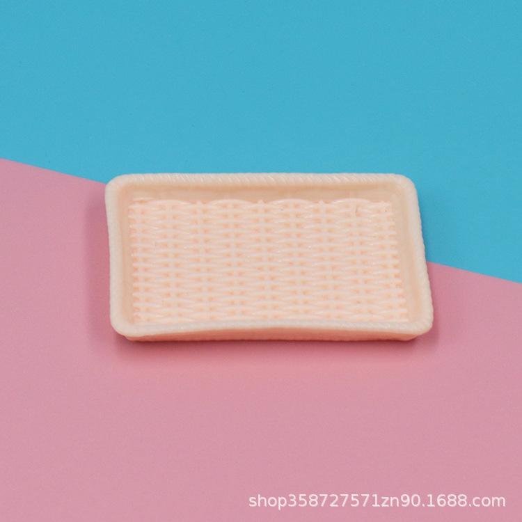 Doll House Simulation Mini Rattan Plate Pastry Plate Dessert Plate Accessories Mini Food Play Tableware Play House Small Toys