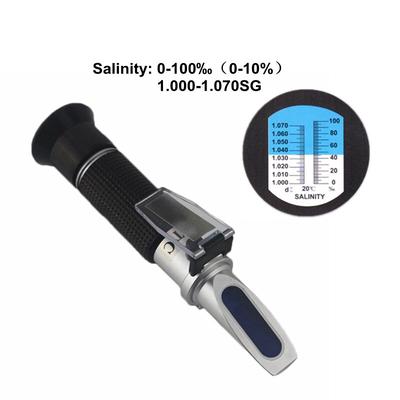 Strumenti ottici del misuratore di salinità dell'acqua di mare del rifrattometro della salinità 0~10% 1.000-1.070SG