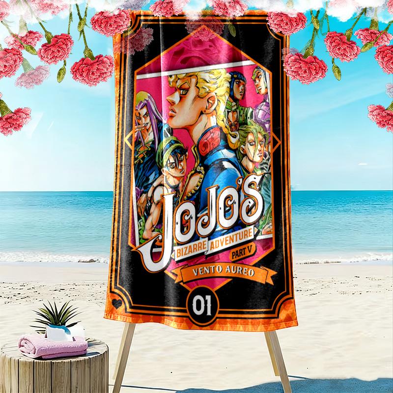 JoJo's Bizarre Adventure: Epic Characters Beach Towel Outdoor Camping Beach Towel for Vacation Photos Quick-drying Swim Towel Absorbent Bath Towel