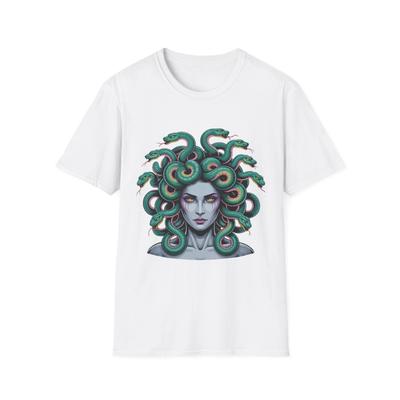 Medusa Grafik Unisex Weicher Stil T-Shirt Perfekt für Halloween Freizeitkleidung