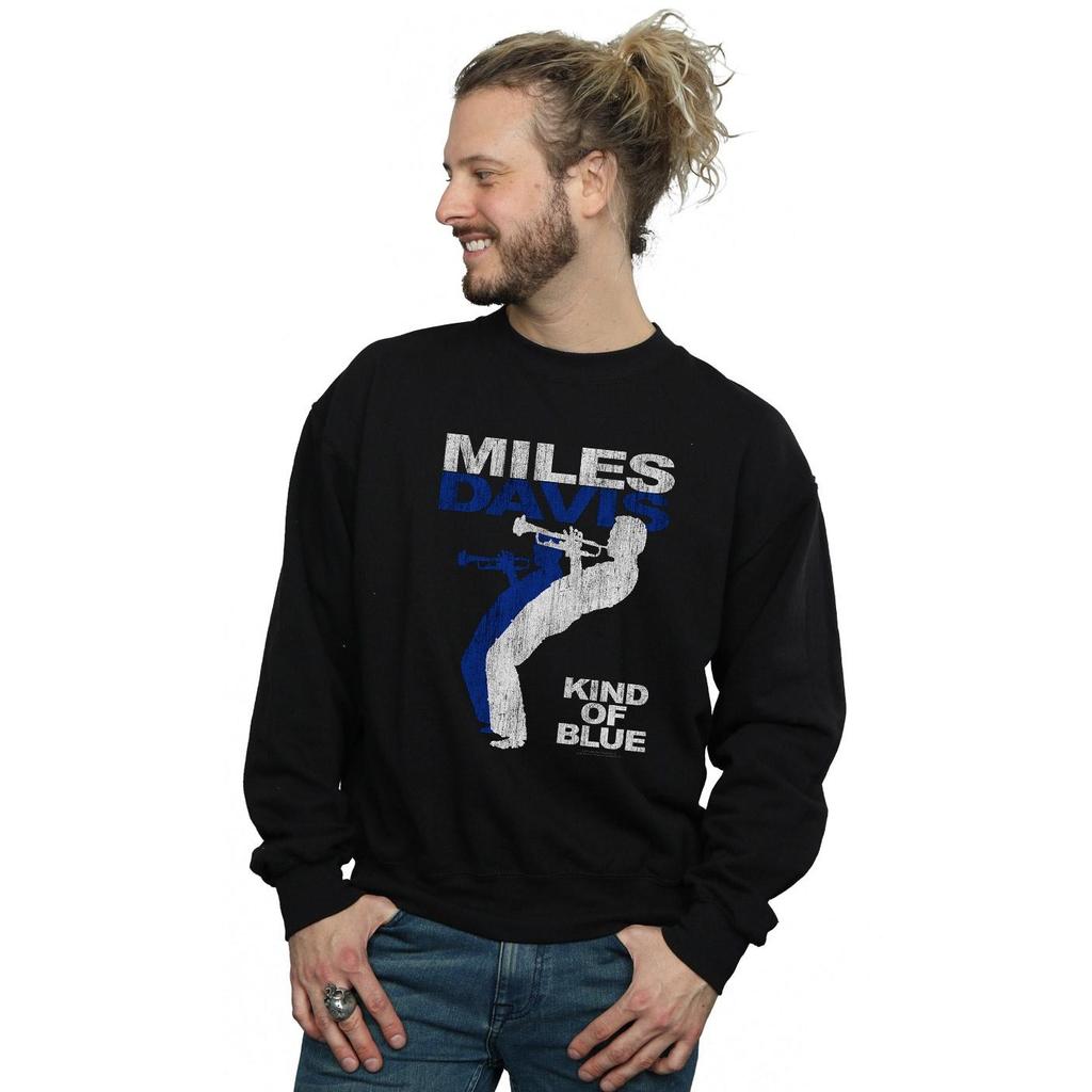 Miles Davis Mens Kind Of Blue Distressed Sweatshirt
