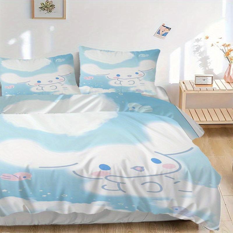 

3pcs Love Cinnamoroll Sanrio Print Cover Set Ultra Soft, Breathable, and Comfortable Bedding with Stylish Design for Bedroom and Guest Room Decor 135x200cm