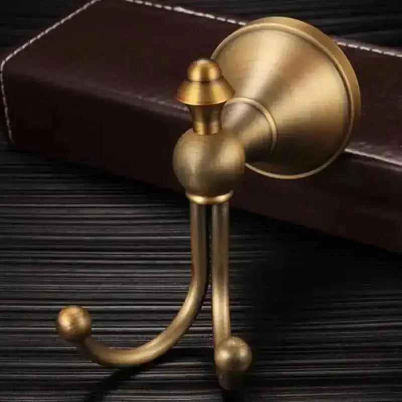 Wall Mounted Robe Coat 2026 New Vintage Style Antique Brass Towel Hook Hanger Brushed Finish Bathroom Clothes Household Supplies