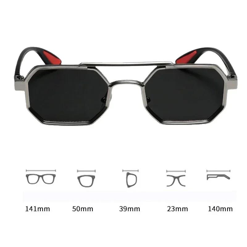 Men'S New Fashion Square Full-Frame Sunglasses Metal Frame Driving Glasses Unisex Uv400 Outdoor Travel Sun Protection Eyewear