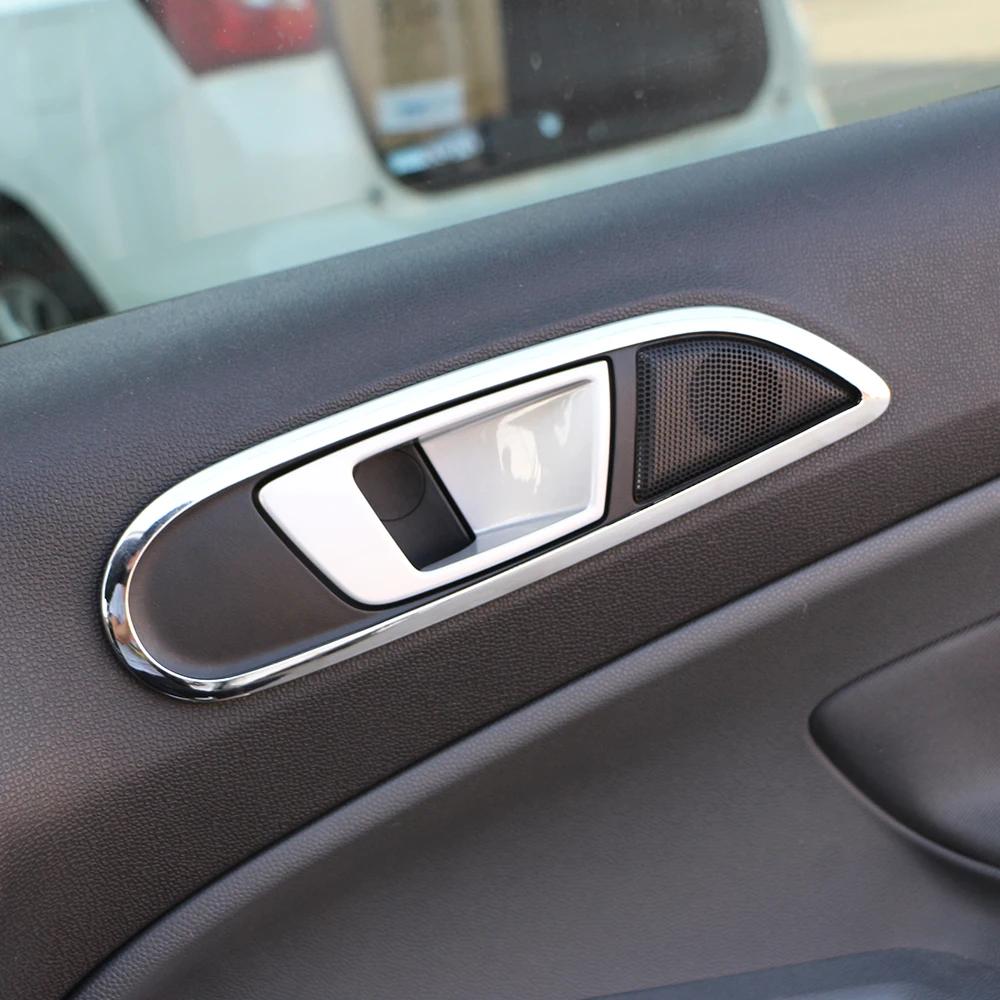 Car Door Handle Panel Frame Cover for Ford Fiesta 2009 - 2013 Decoration Sticker 4Pcs ABS Trim Interior Accessories