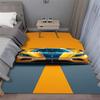 Turuncu Yarış Arabası Halısı Spor Araç Tasarımı Dinamik Desen Geniş Alan Halısı Yatak Odası Oturma Odası Zemin Matı