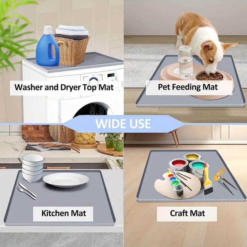 Silicone Table Mat, Dinner Plate Mat, Tableware Mat, Pet Placemat Tableware Mat, Appliance Protector Mat for Washing Machine