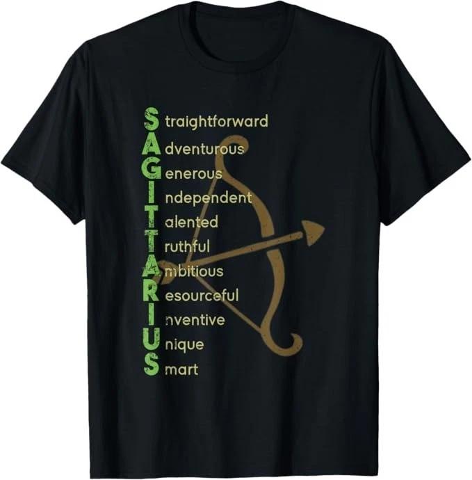 Unisex Adult Casual Graphic Sagittarius Zodiac Horoscope Traits Ast... XL
