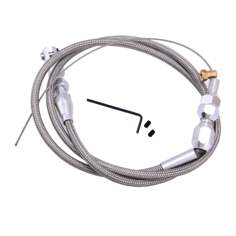 36" Adjustable Car Throttle Accelerator Cable Stainless Steel Braided Style Universal