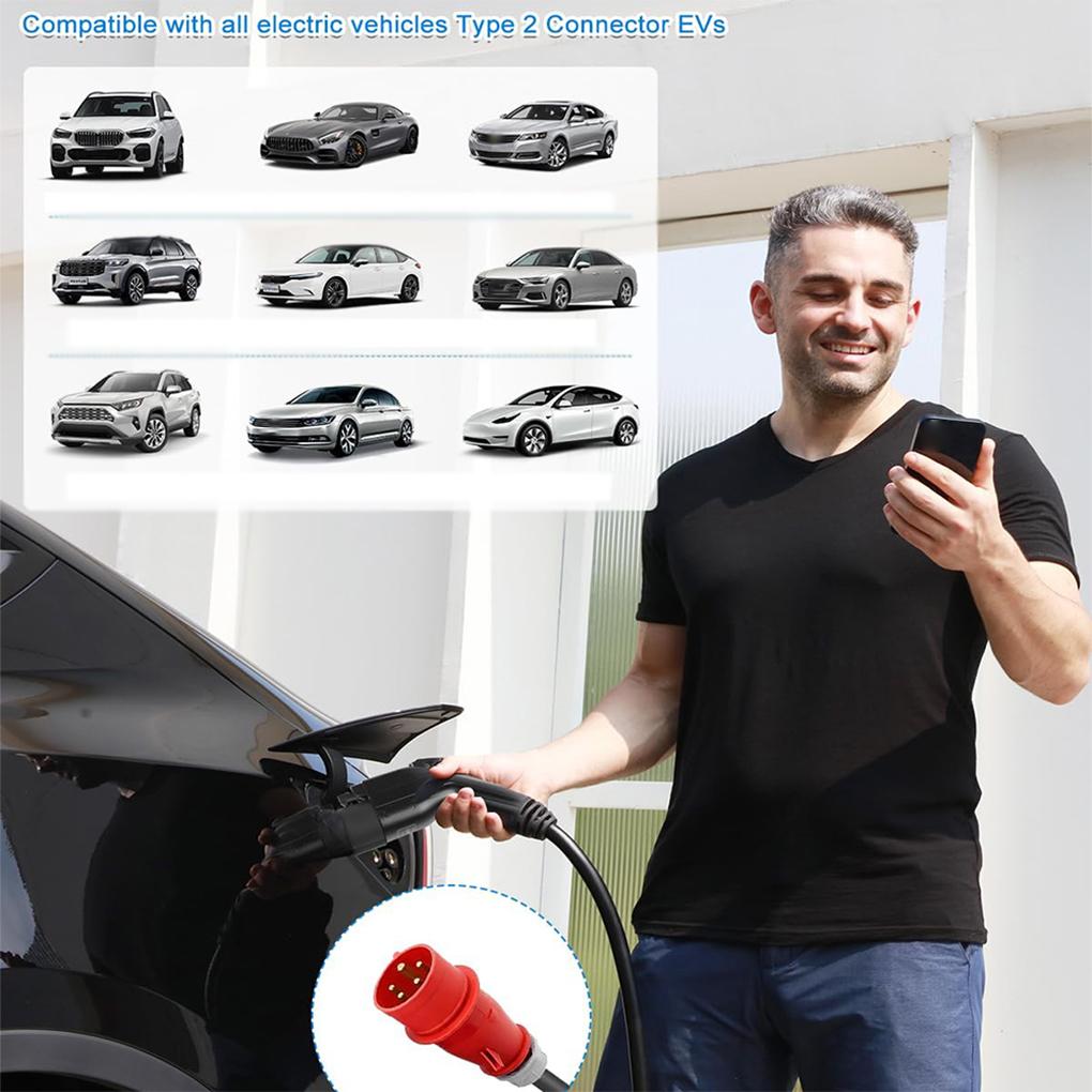 Portable EV Charger 3-phase Type 2 11KW 16A EVSE Charging Cable IEC 62196-2 TYPE-2 for Electric Car Vehicle