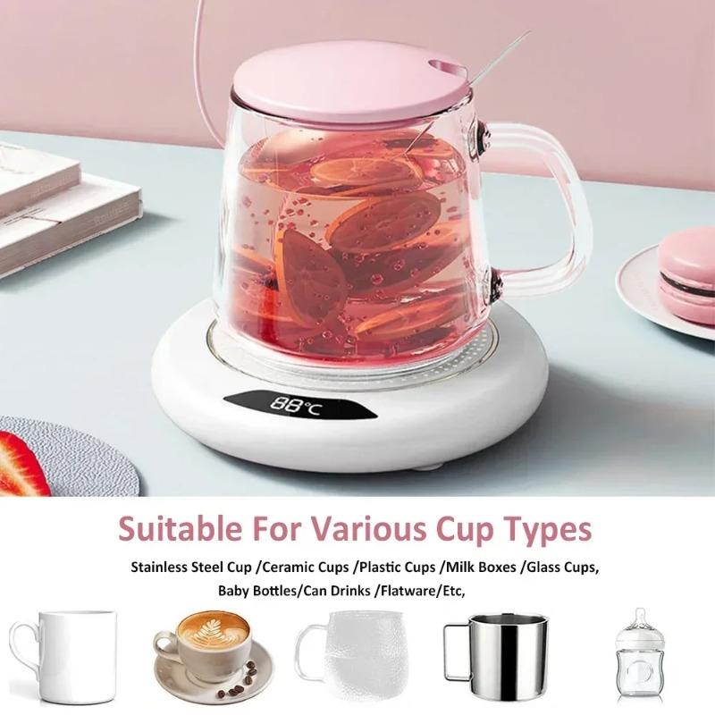 Intelligent three-level adjustment with 55°constant temperature heating coaster,evenly heated,use for office,apartment,camping