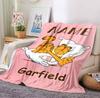 Custom Name Garfield Hug Flannel Blanket Throw Blanket Soft Warm Sofa Bed Home Decor Unique Gift
