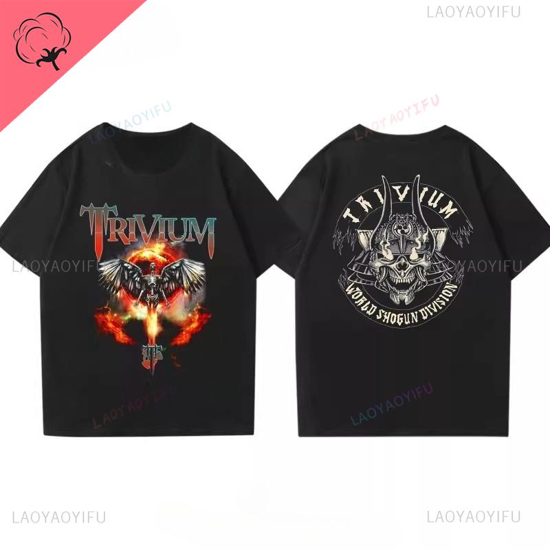 Trivium Tričko Ascend Above The Ashes Tour 2025 Tričko Oboustranně Tištěné Bavlna Vintage Heavy Metalová Kapela Rocková Hudba Tričko