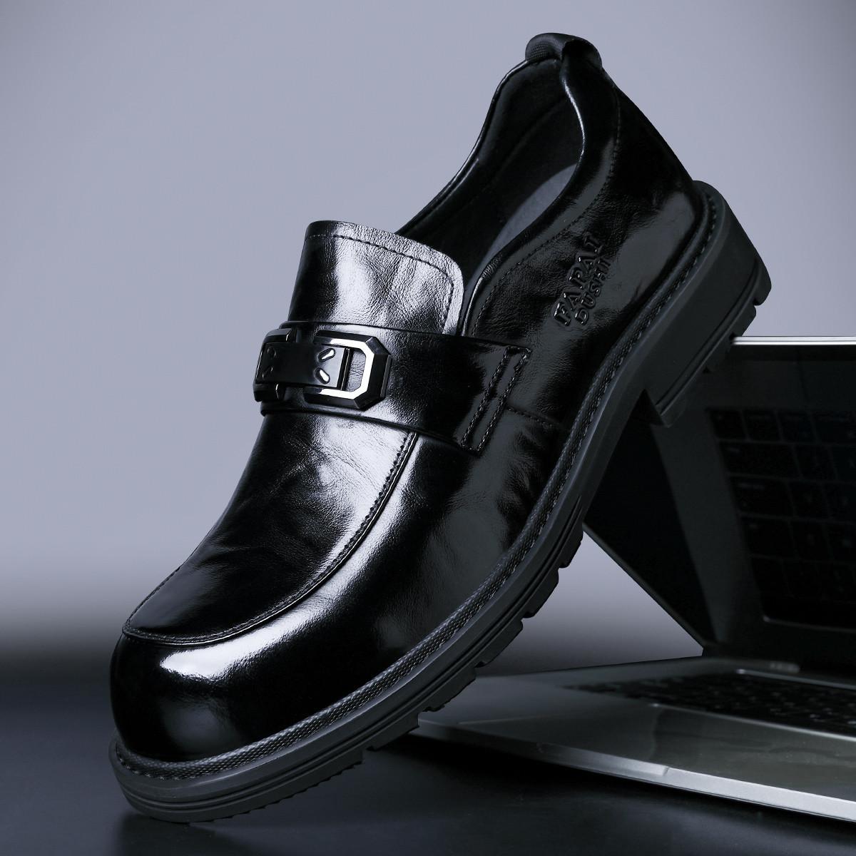 

Осень новые кожаные туфли Вэньчжоу мужские из натуральной кожи лоферы на одной педали деловые повседневные черные мужские с большим носком закрывающие стопу удобные 43