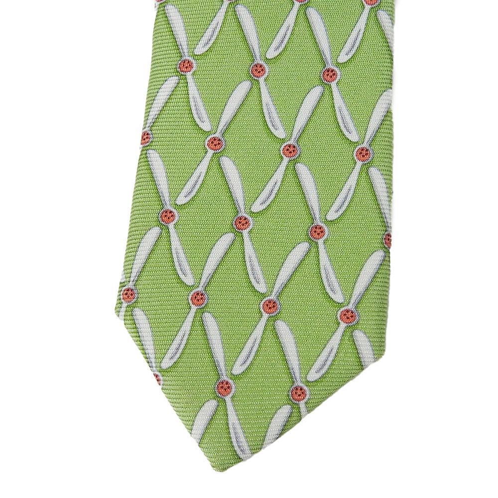 Used Dunhill Tie Silk Green Business