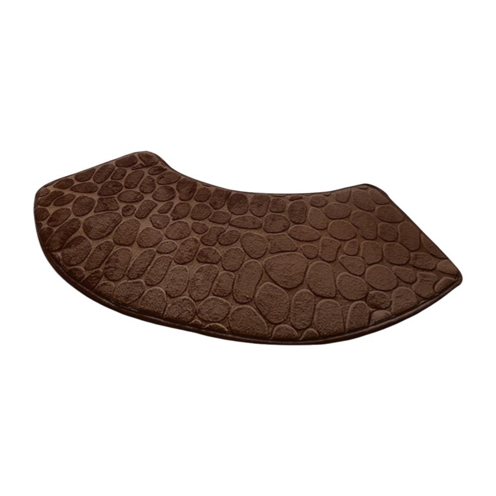 

Thickened Curved Bathroom Mat Non-slip Embossed Bath Mat Durable Absorbent Floor Mat Laundry Room кофейный
