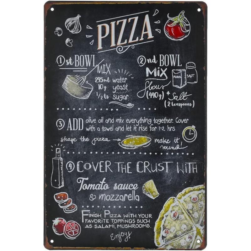 Metal Tin Poster Fast Food Vintage Tin Sign Plaque Metal Retro Plate Hot Dog Poster Wall Decor for Kitchen Cafe Diner Bar