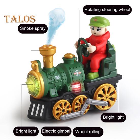 Vaikams skirtas elektrinis garvežys su LED šviesos muzikos purškimu, klasikinis traukinio žaislas, maitinamas baterijomis, lokomotyvas, mažyliams, berniukams ir mergaitėms, dovana