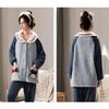 Thickened Warm Flannel Pajamas Woman Winter Student Cartoon Nightwear Long Sleeve Long Trousers Ladies Sleepwear 2PCS