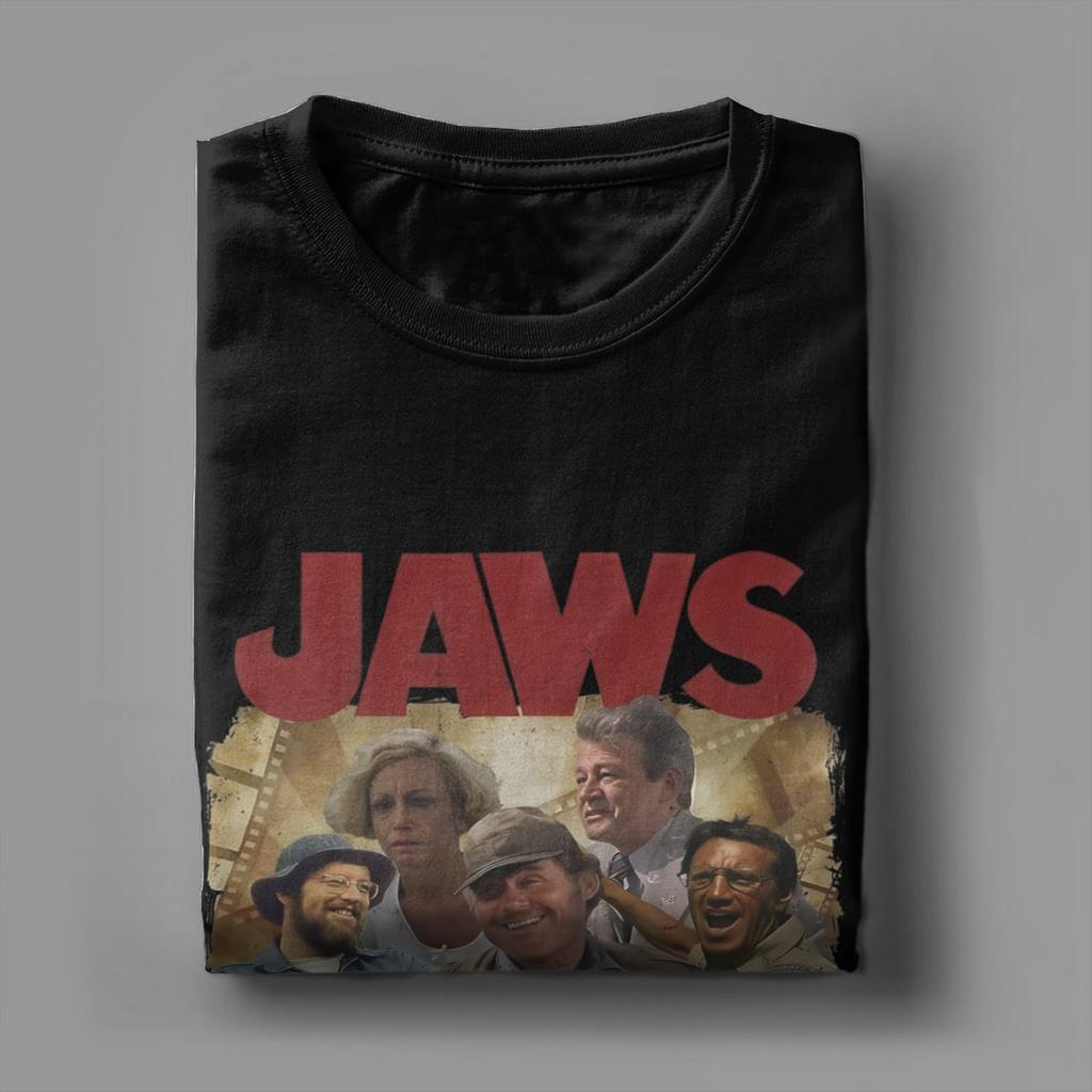 Men Women 50th Anniversary Jaws 1975 Retro Movie T Shirt 100% Cotton Printed T-Shirt  Top Clothing