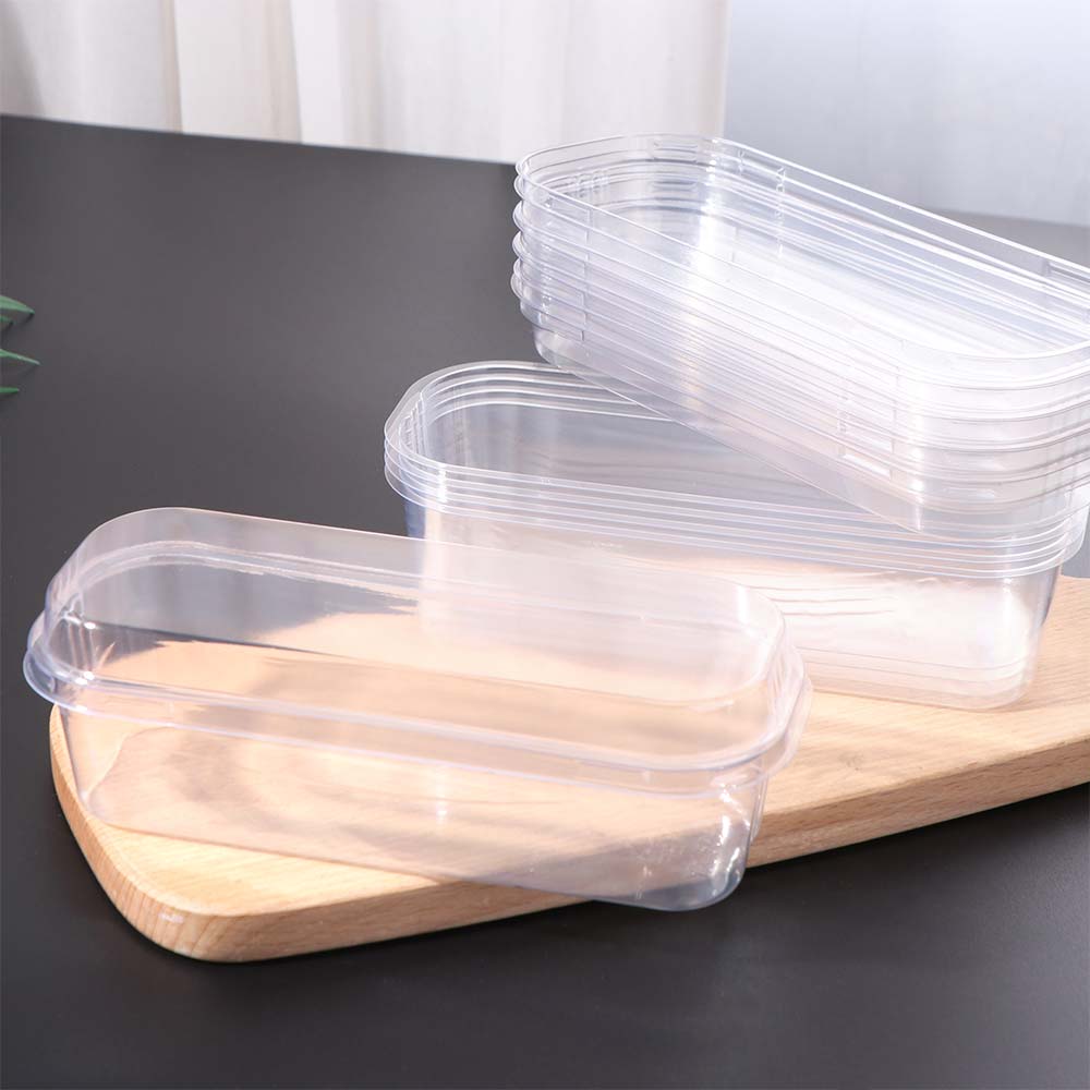 Disposable Mousse Dessert Box With Lid Square Cake Container Cake Packing Box Individually Packaged Portable Clear Plastic Cups