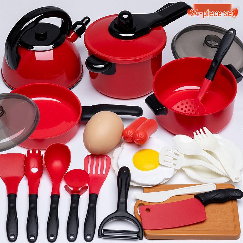 Kids' Pretend Play Kitchen and Fruit Cutting Toy Set