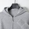 Maglione di Lana Ispessito da Uomo Autunno Inverno Cardigan con Cappuccio e Zip Giacca in Maglia Maniche Lunghe Abbigliamento Sportivo Giacca Calda