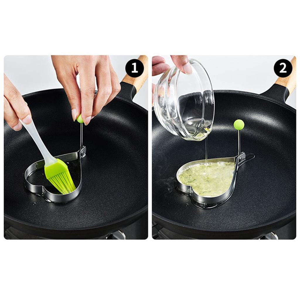 Pack Of 5 Practical Stainless Steel Pancake And Egg Molds Eggs Frying Pans In Various Fun Shapes For Kitchen Use