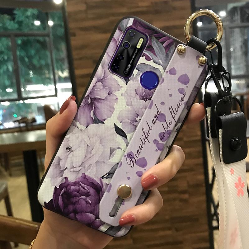 Shockproof Wrist Strap Phone Case For Tecno Camon15/15Air/16S/KD7H/CD6/CD7/Spark5/5Pro Wristband Protective Back Cover