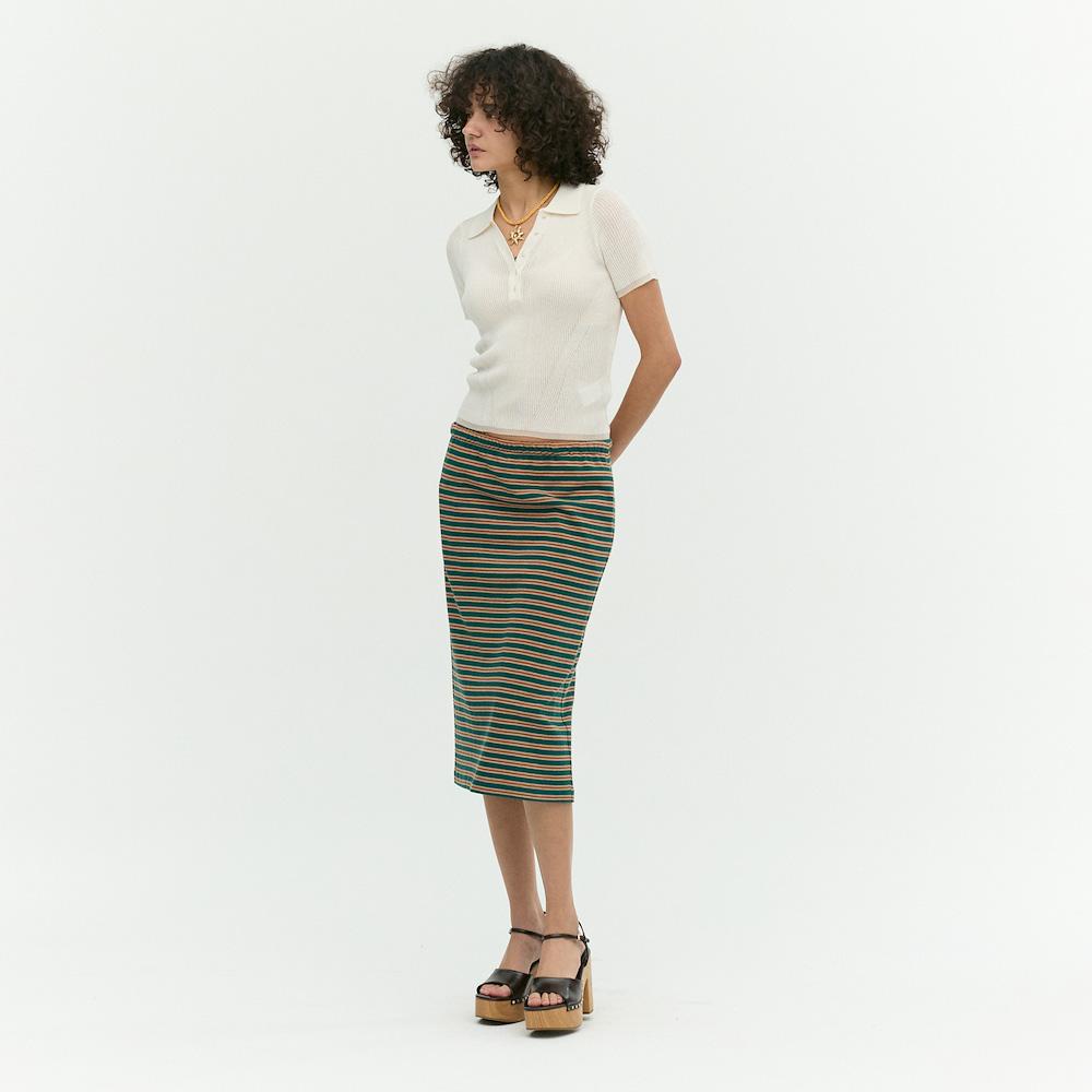 Ibiem Striped Pattern E-Band Skirt Emp5Wsk100