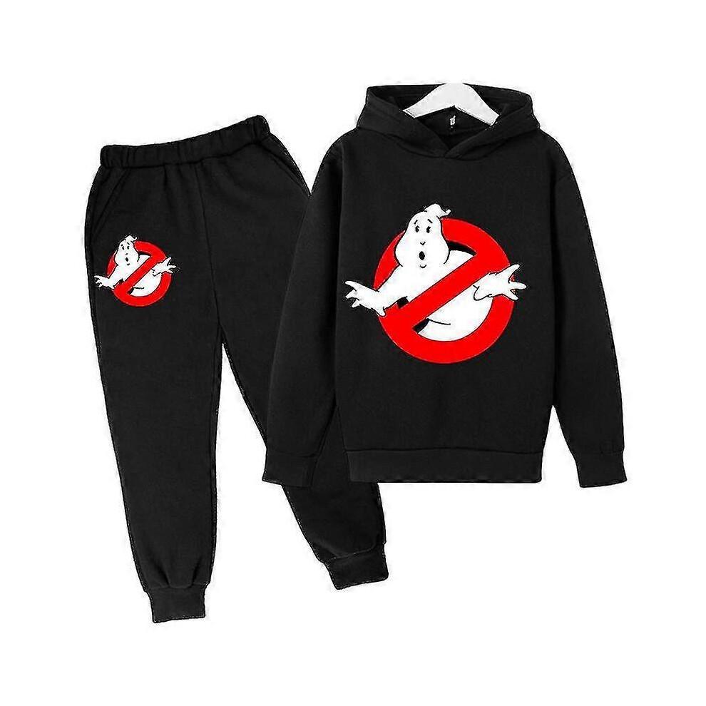 (130cm,Stil 1)2022 Neuer Kinder Ghostbuster Hoodie Jungen Sweatshirt Kleidung Mädchen Herbst Und Frühling Baby Baumwoll Oberteil Pullover + Hose black