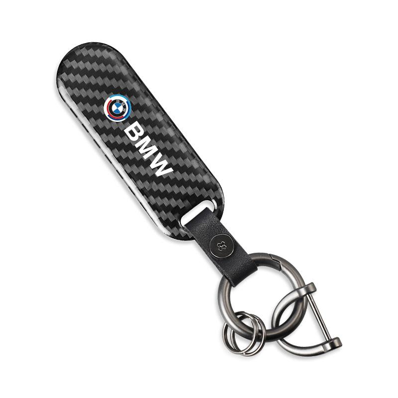Carbon Fiber Car Keychain Metal Anti Loss Portable Key Ring For BMW I3 I4 E46 E90 E60 F30 F10 X1 X2 X3 X5 X4 X6 X7 G30 G20 G32