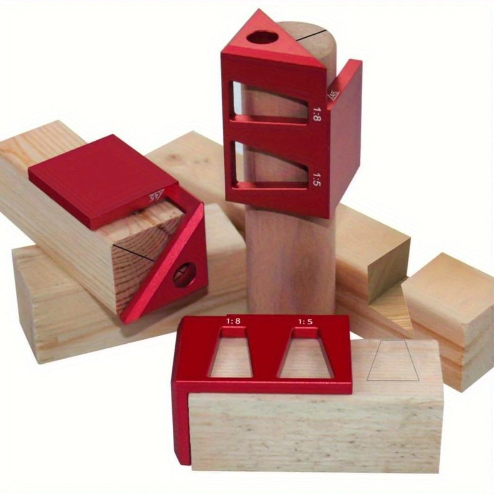 45/90 Degree Center Finder Woodworking Square Dovetail Jig - Multifunctional Marking Gauge, Aluminum Alloy Center Scribe Ruler
