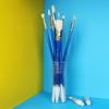 JOWOART 10 Pcs Multifunctional Art Blue Wooden Rod Pig Bristles Paint Brushes Acrylic Fan-shaped Pen Painting Set Professional Oil Brush