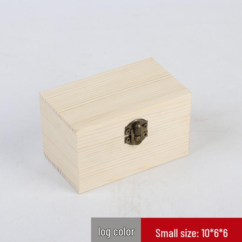 

Деревянная подарочная коробка из павловнии с откидной крышкой и замком, многофункциональный ящик для хранения бытовых мелочей