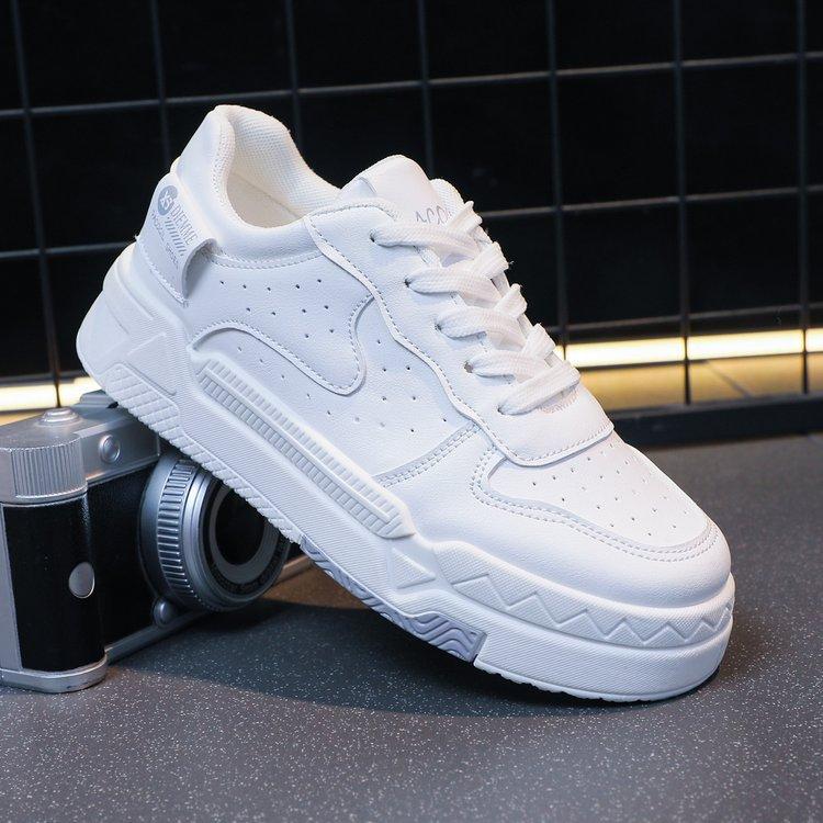 

2025 spring new little white shoes women s breathable muffin thick-soled student board shoes ins tide Korean version of heightening casual shoes 35 синий